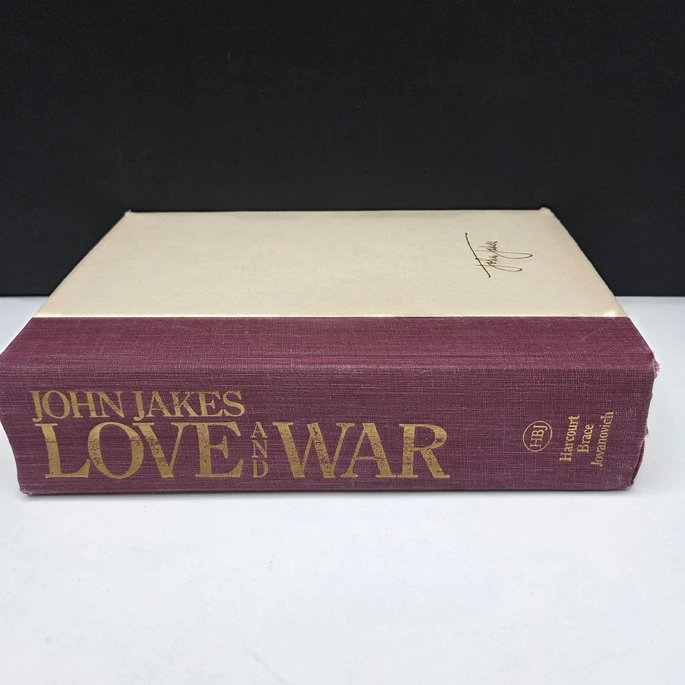John Jakes Love and War Hardcover Book 1st Ed Civil War Fiction Maroon/Cream